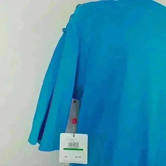 Rafaella 3/4 SLEEVE Casual top Blue Shirt Sz L - Picture 5 of 5